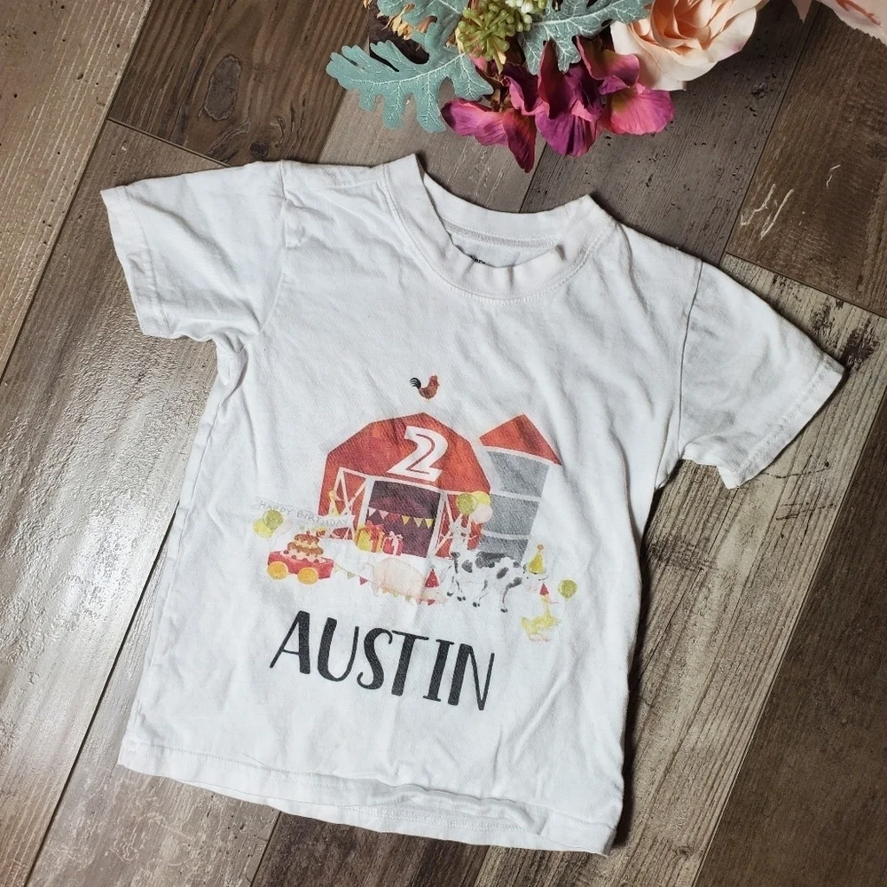 AUSTIN Toddler Boy Size 4T 2 Year Old Cotton Crewneck T-Shirt